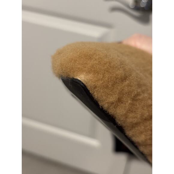 Jenni Kayne Shearling Slides Tan Tan Size 39 / 9 Point Toe Flats - Picture 12 of 14